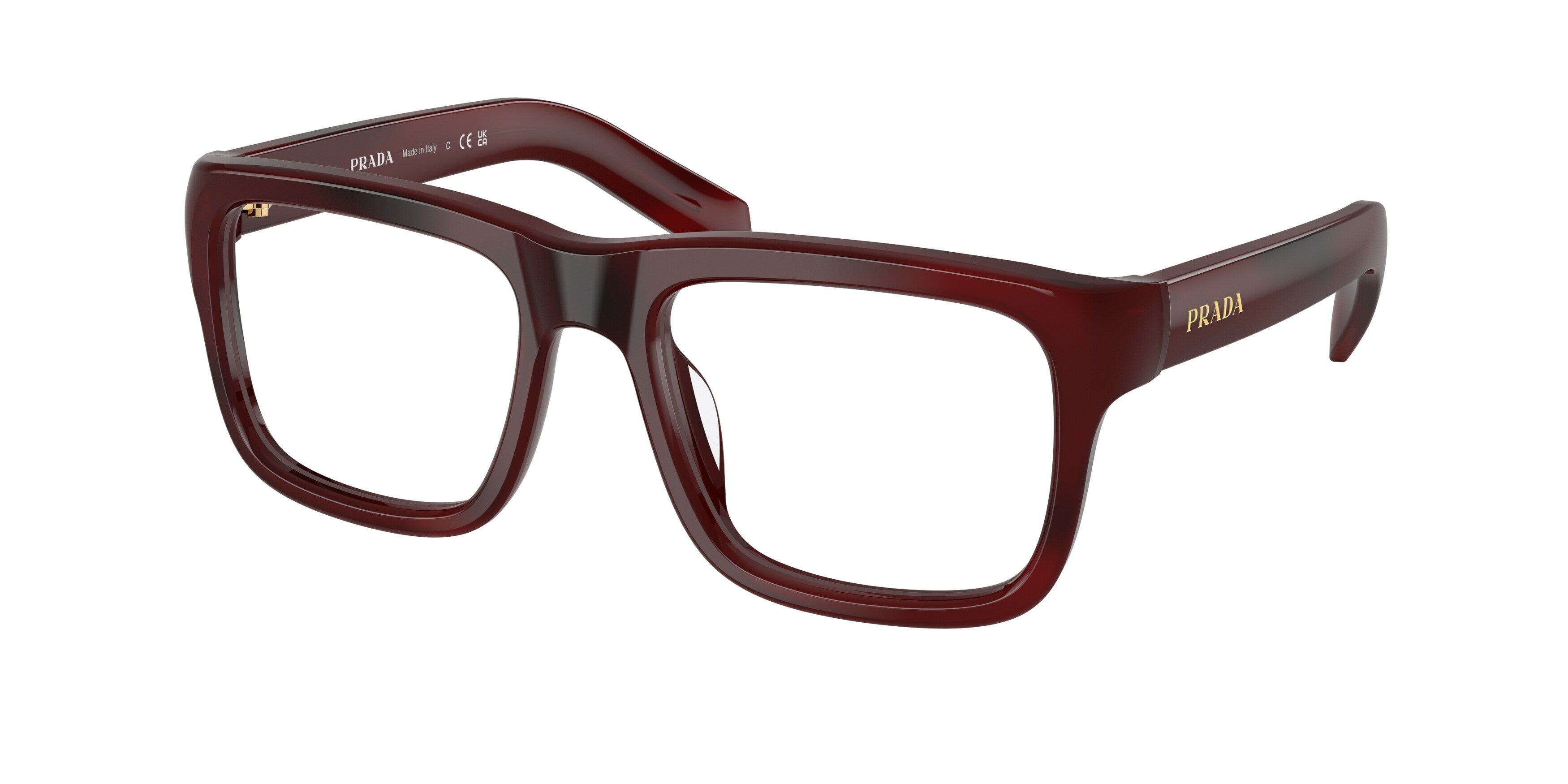 Prada Uomo Prada PR D02V 25J1O1 Montature da vista Acetato Tartaruga Trasparente Squadrata Normale
