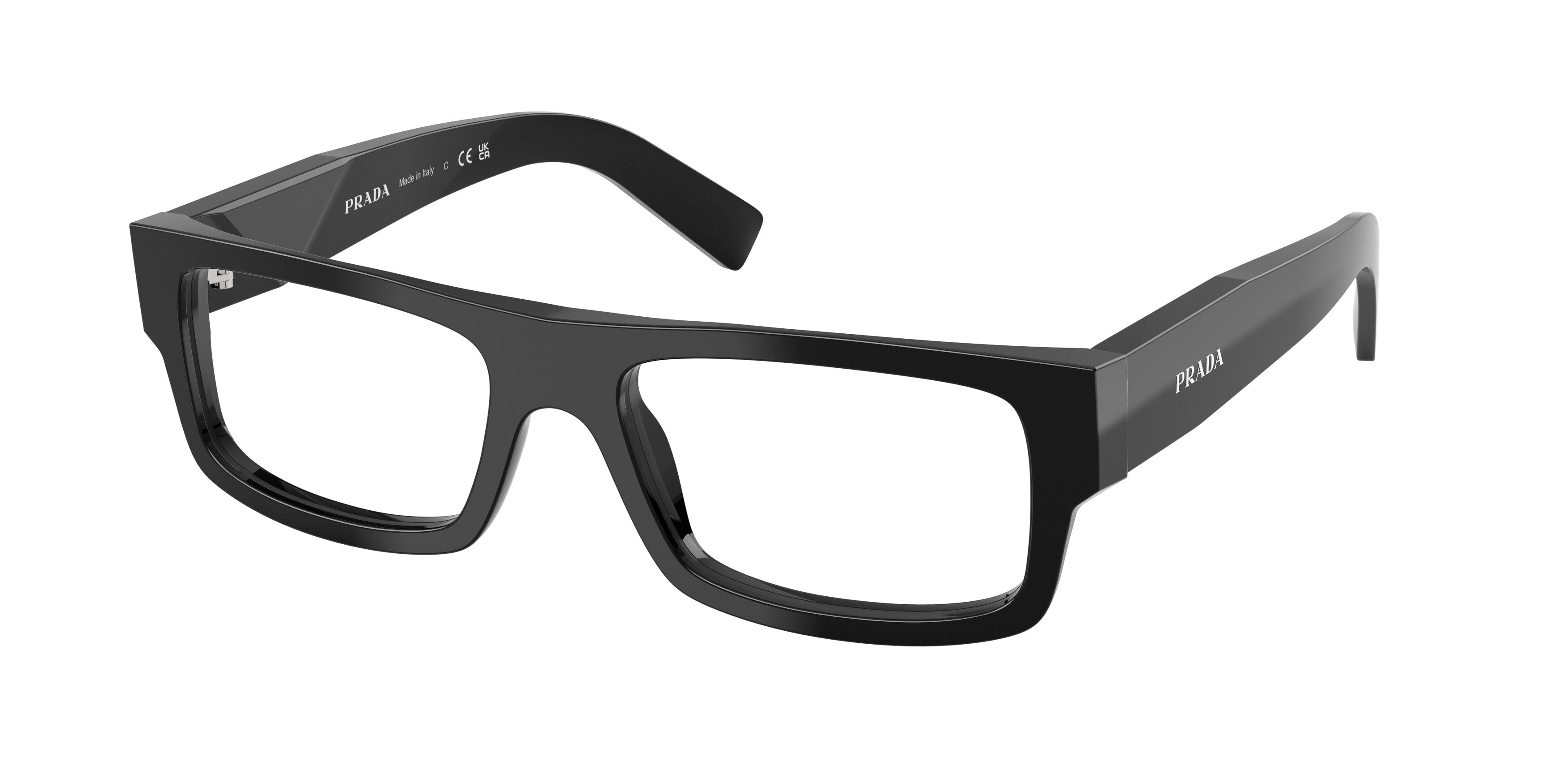 Prada Uomo Prada PR D06V 16K1O1 Montature da vista Acetato Nero Trasparente Squadrata Normale Prada Uomo Prada PR D06V 16K1O1 Montature da vista Acetato Nero Trasparente Squadrata Normale