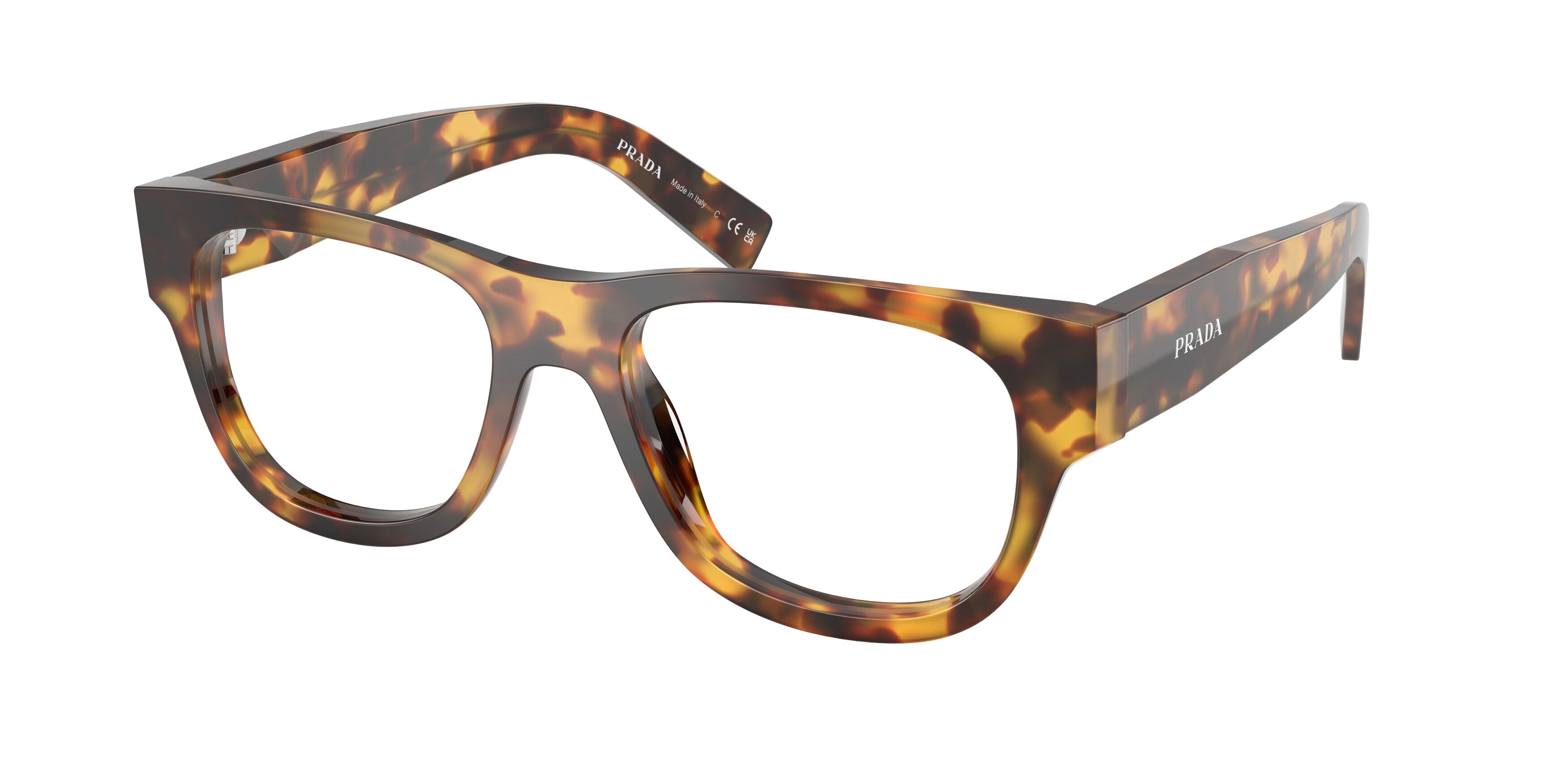 Prada Uomo Prada PR D08VU 14L1O1 Montature da vista Acetato Tartaruga Trasparente Squadrata Normale Prada Uomo Prada PR D08VU 14L1O1 Montature da vista Acetato Tartaruga Trasparente Squadrata Normale