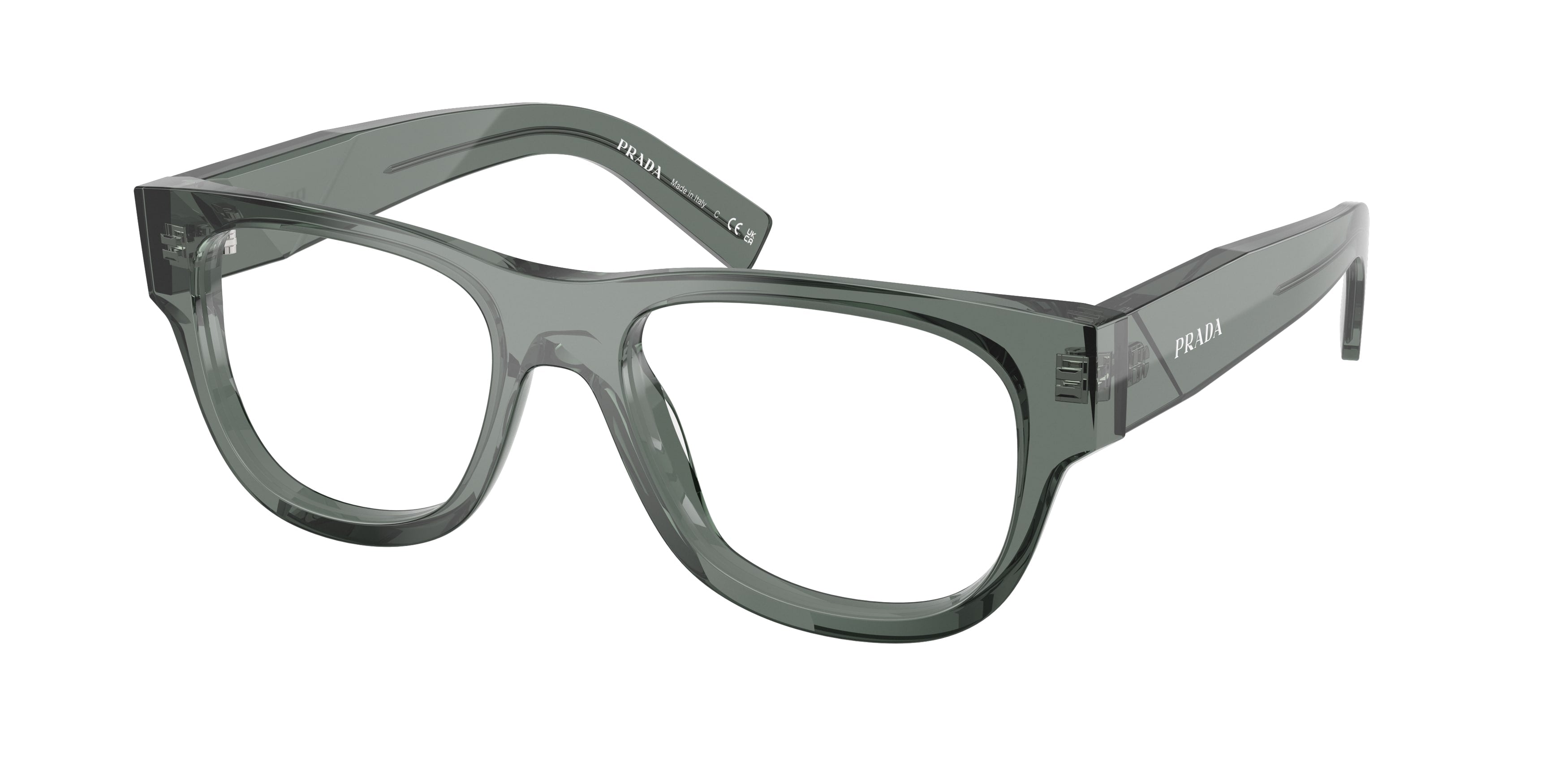 Prada Uomo Prada PR D08VU 21J1O1 Montature da vista Acetato Grigio Trasparente Squadrata Normale Prada Uomo Prada PR D08VU 21J1O1 Montature da vista Acetato Grigio Trasparente Squadrata Normale