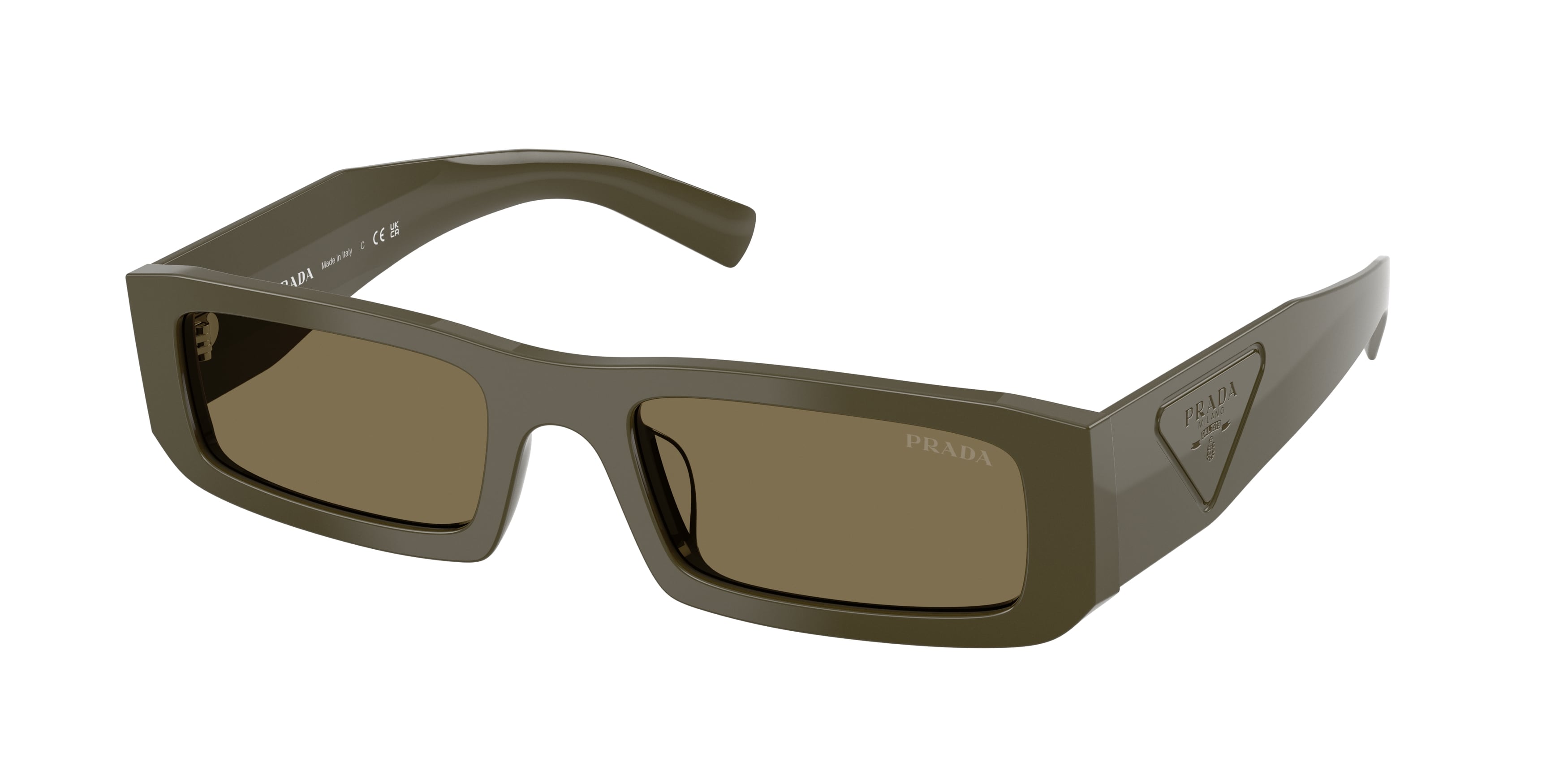 Prada Uomo Prada PR D09SD 26J90F Occhiali da sole Acetato Verde Marrone Squadrata Normale Prada Uomo Prada PR D09SD 26J90F Occhiali da sole Acetato Verde Marrone Squadrata Normale