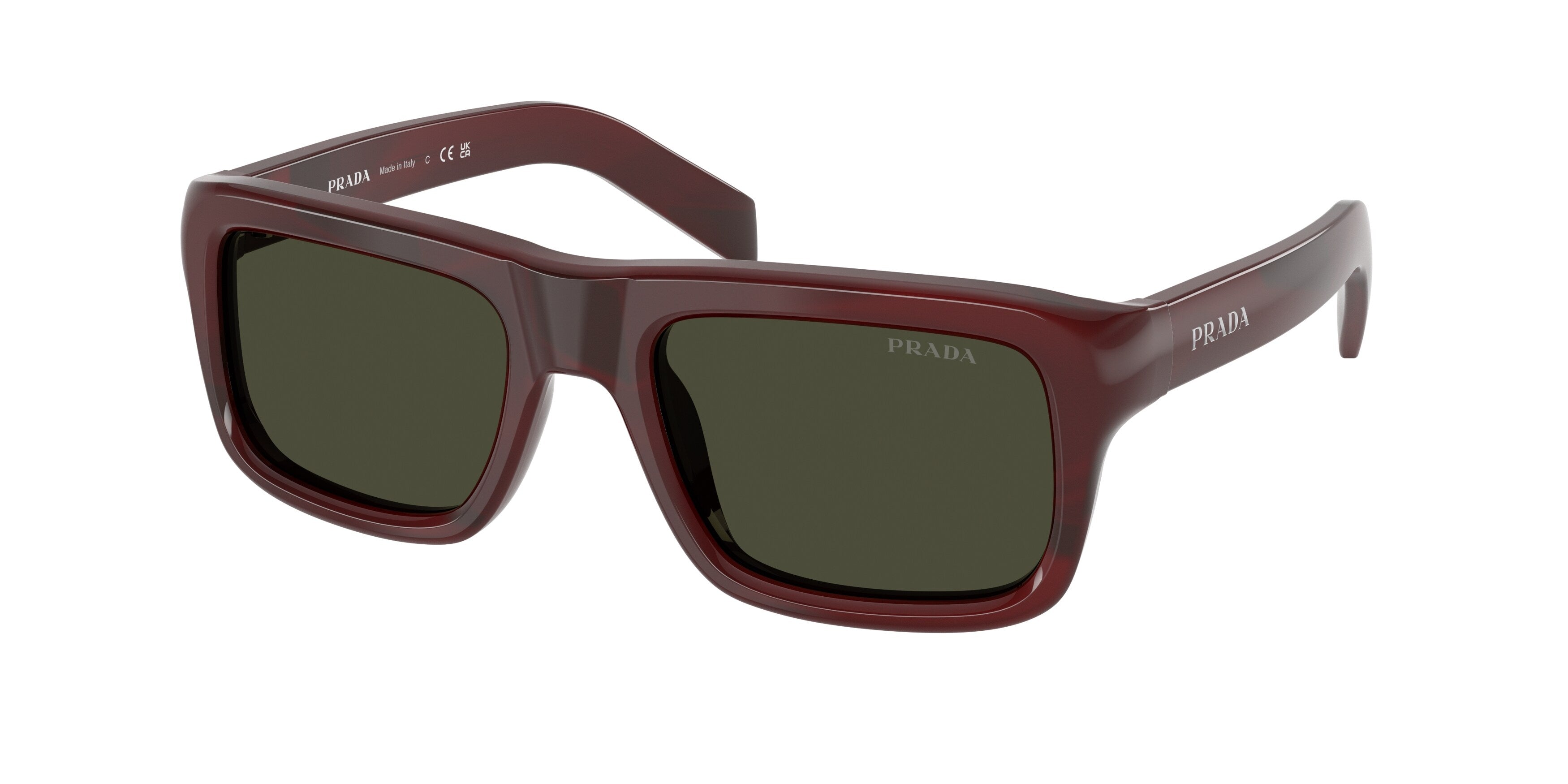 Prada Uomo Prada PR D11S 25J50X Occhiali da sole Acetato Rosso Verde Squadrata Normale Prada Uomo Prada PR D11S 25J50X Occhiali da sole Acetato Rosso Verde Squadrata Normale