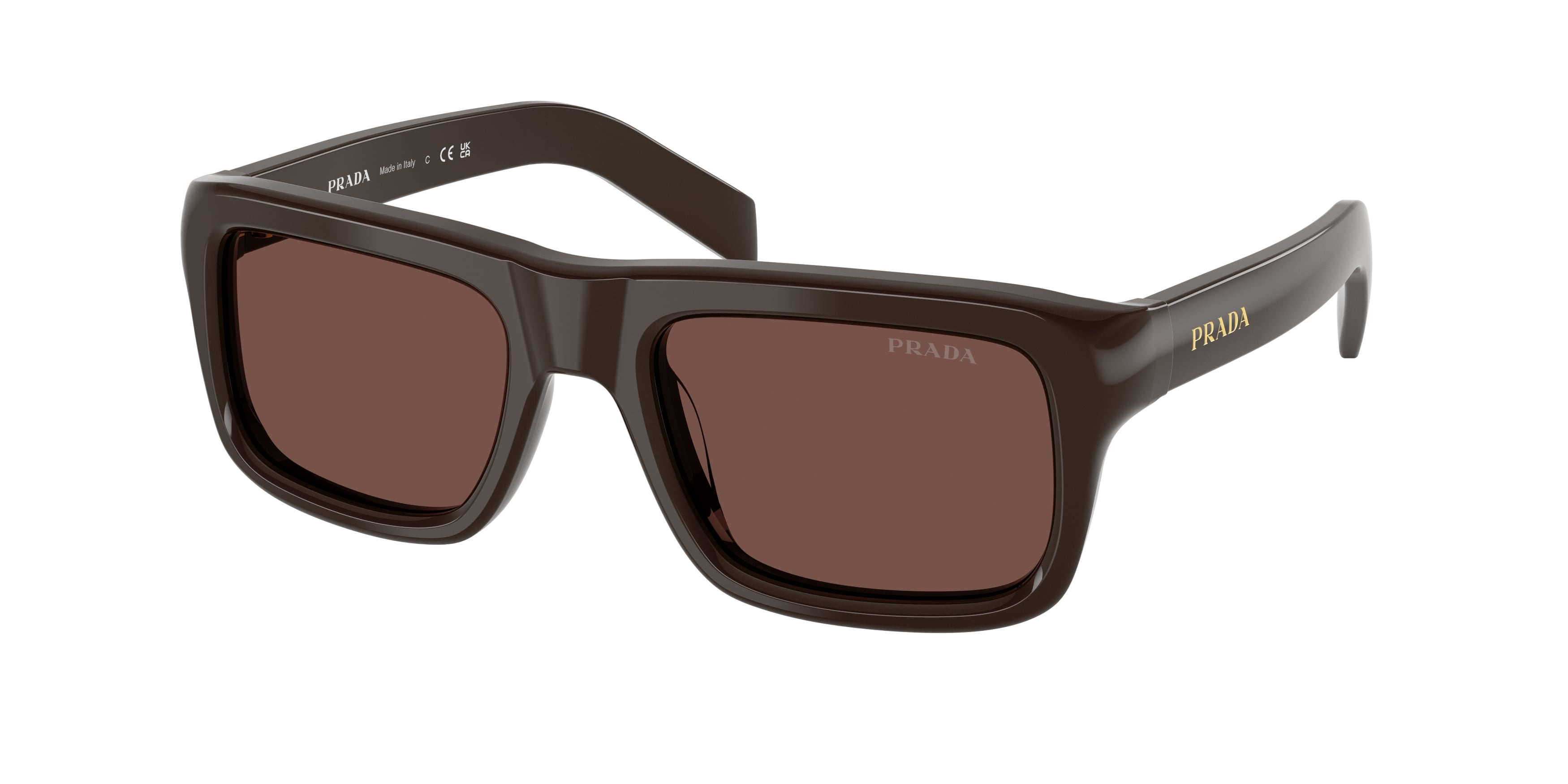 Prada Uomo Prada PR D11S 27I90W Occhiali da sole Acetato Marrone Viola Squadrata Normale
