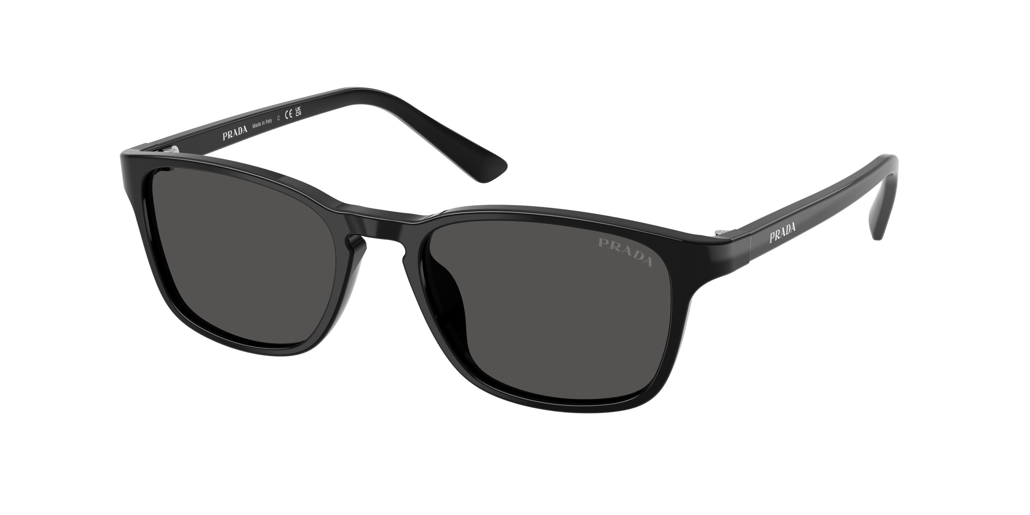 Prada Uomo Prada PR D13SU 16K08Z Occhiali da sole Acetato Nero Grigio Pillow Normale
