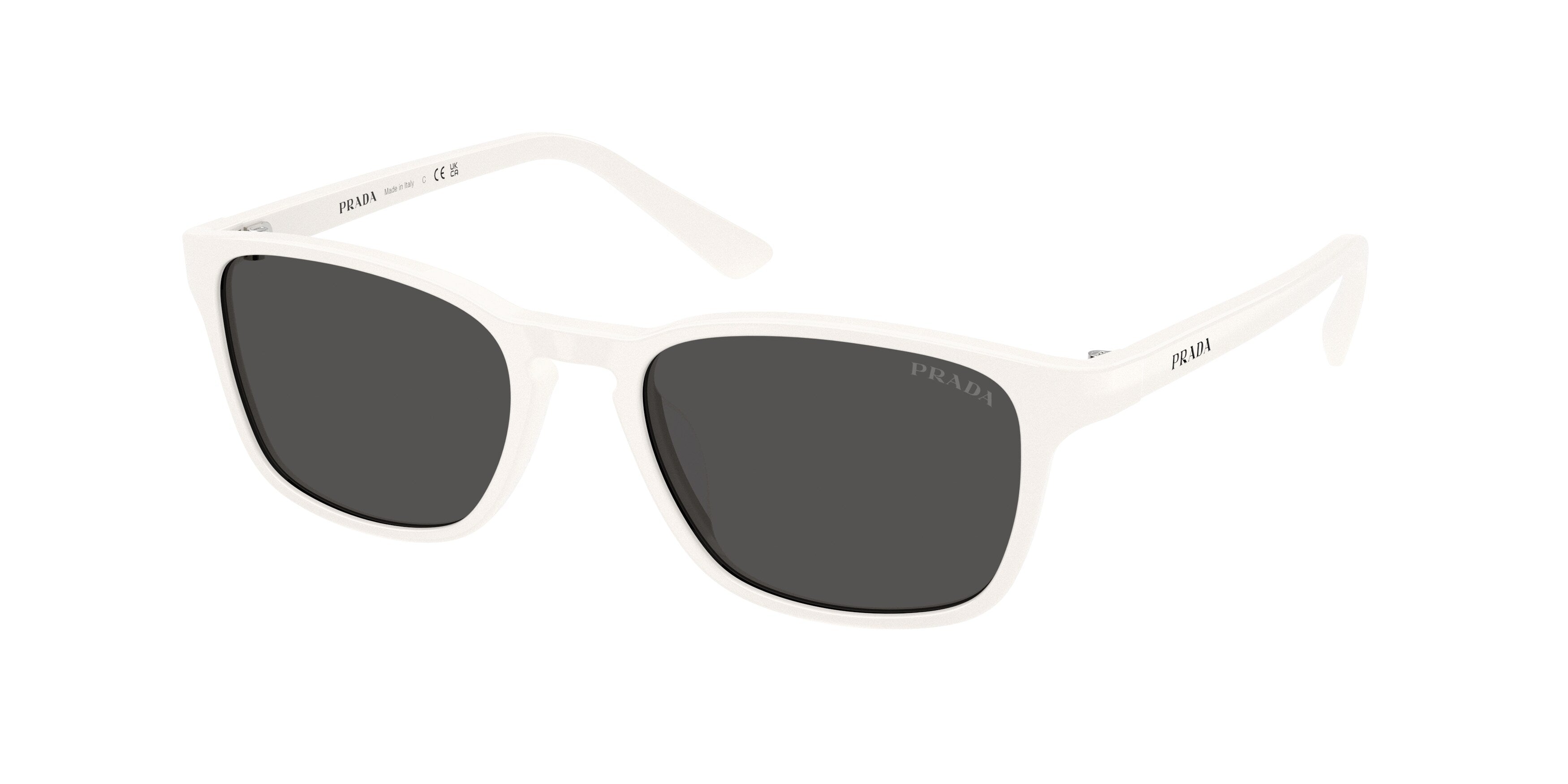 Prada Uomo Prada PR D13SU 27M08Z Occhiali da sole Acetato Bianco Grigio Pillow Normale