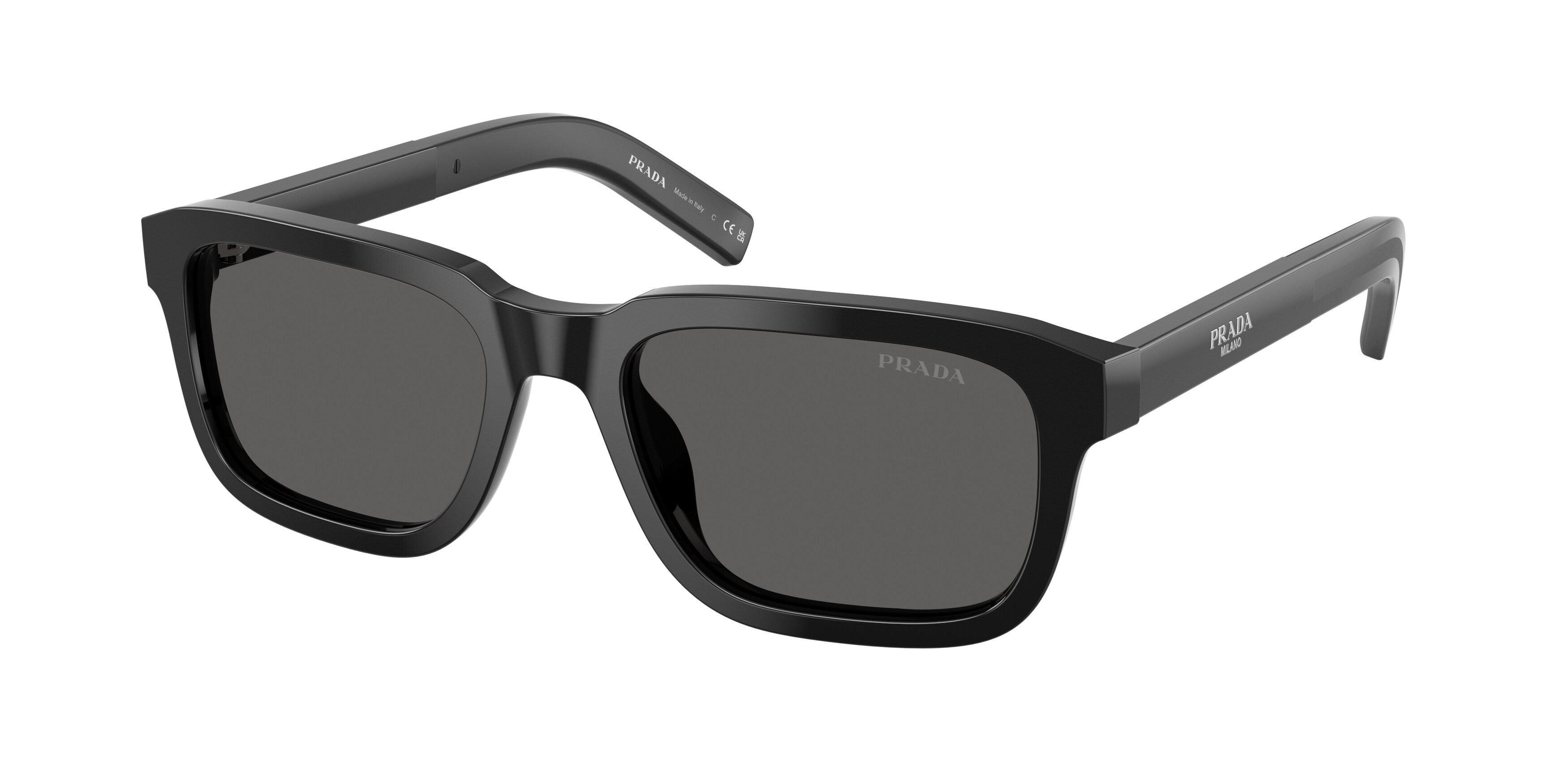 Prada Uomo Prada PR D16S 16K20Z Occhiali da sole Acetato Nero Grigio Squadrata Normale