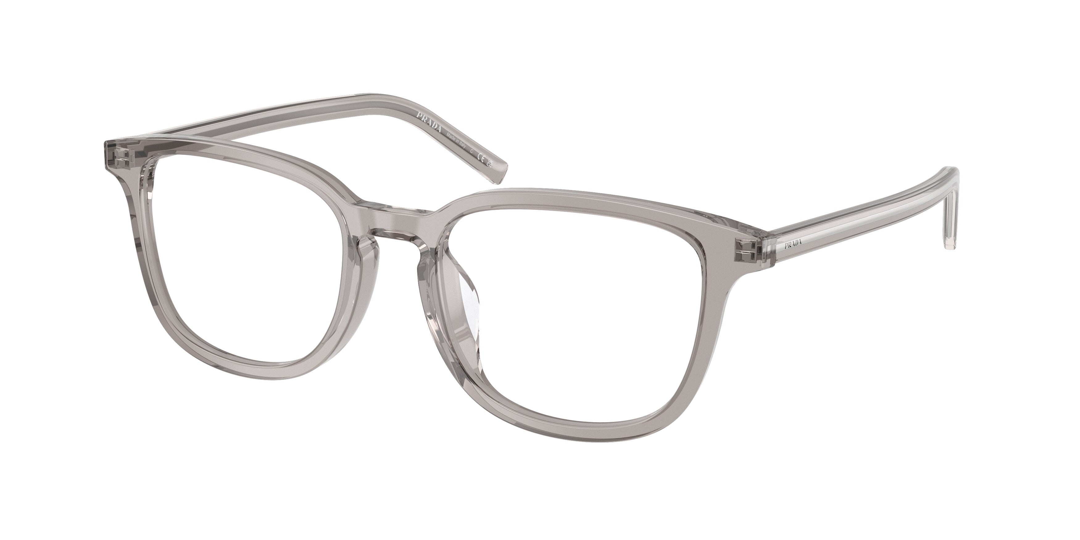 Prada Uomo Prada PR D21VD 10J1O1 Montature da vista Acetato Grigio Trasparente Pillow Normale Prada Uomo Prada PR D21VD 10J1O1 Montature da vista Acetato Grigio Trasparente Pillow Normale