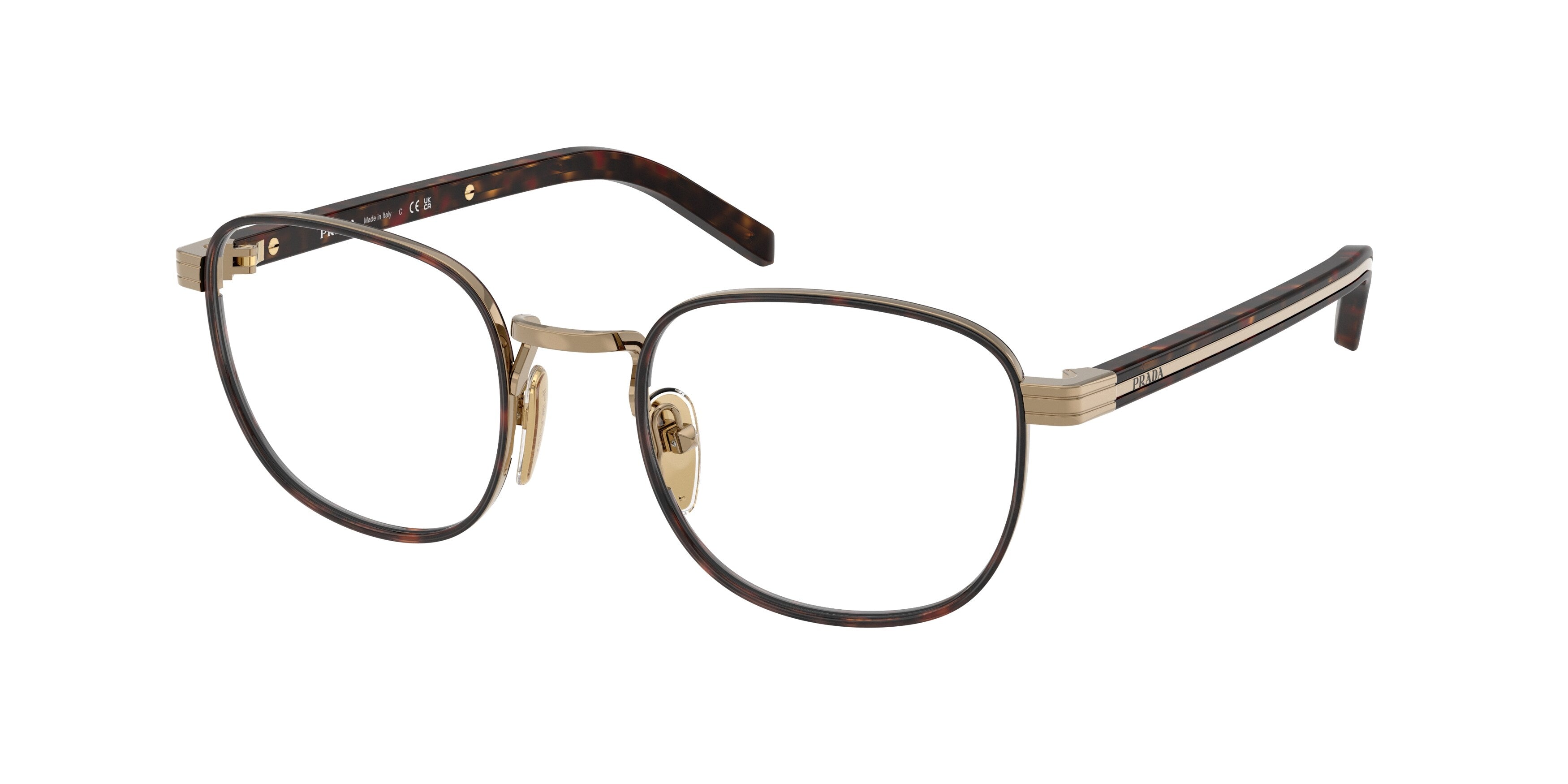 Prada Uomo Prada PR D50V 7OE1O1 Montature da vista Metallo Oro Trasparente Pantos Normale