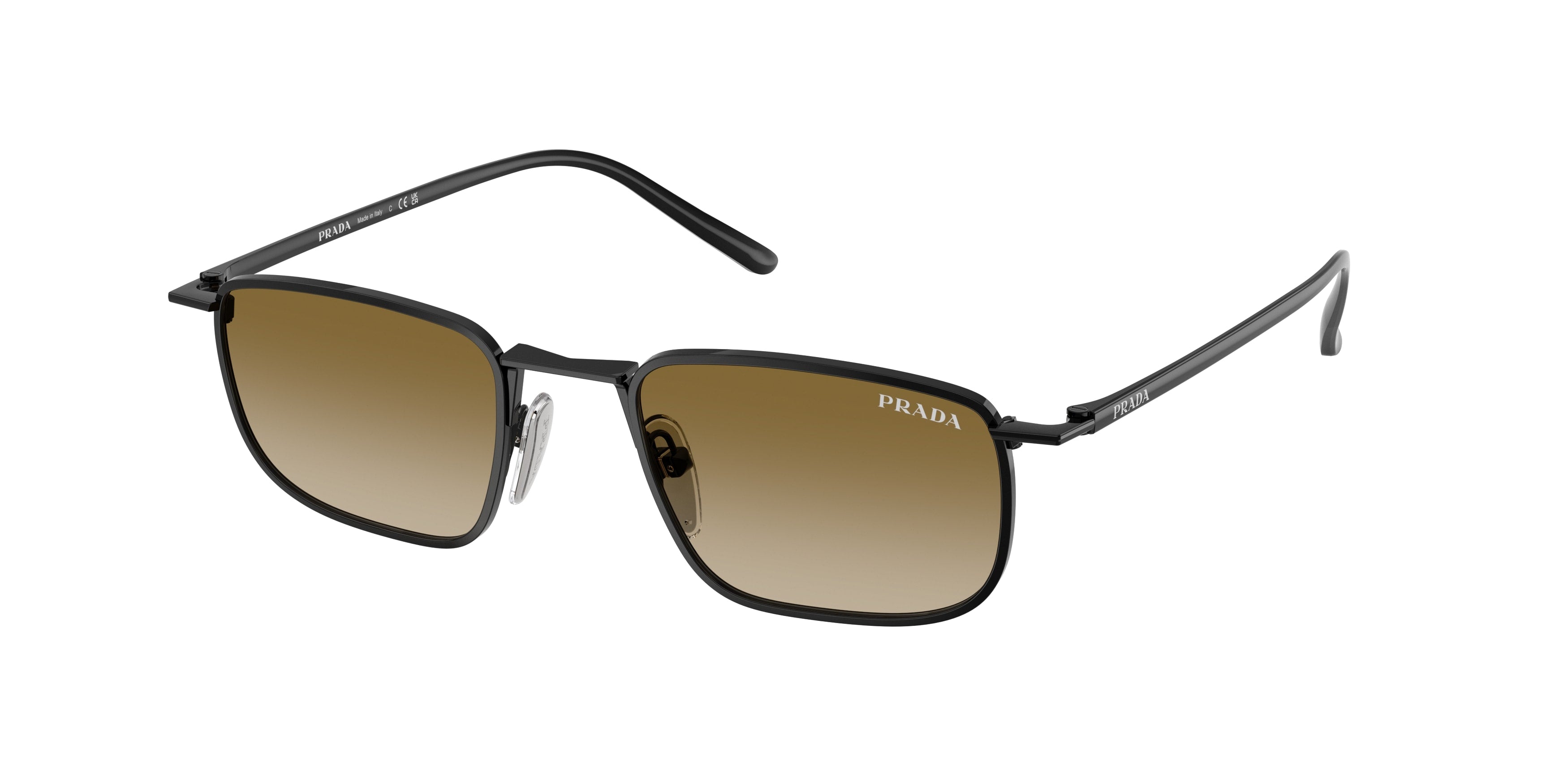 Prada Uomo Prada PR D52S 1AB20U Occhiali da sole Metallo Nero Marrone Pillow Normale Sfumato Prada Uomo Prada PR D52S 1AB20U Occhiali da sole Metallo Nero Marrone Pillow Normale Sfumato