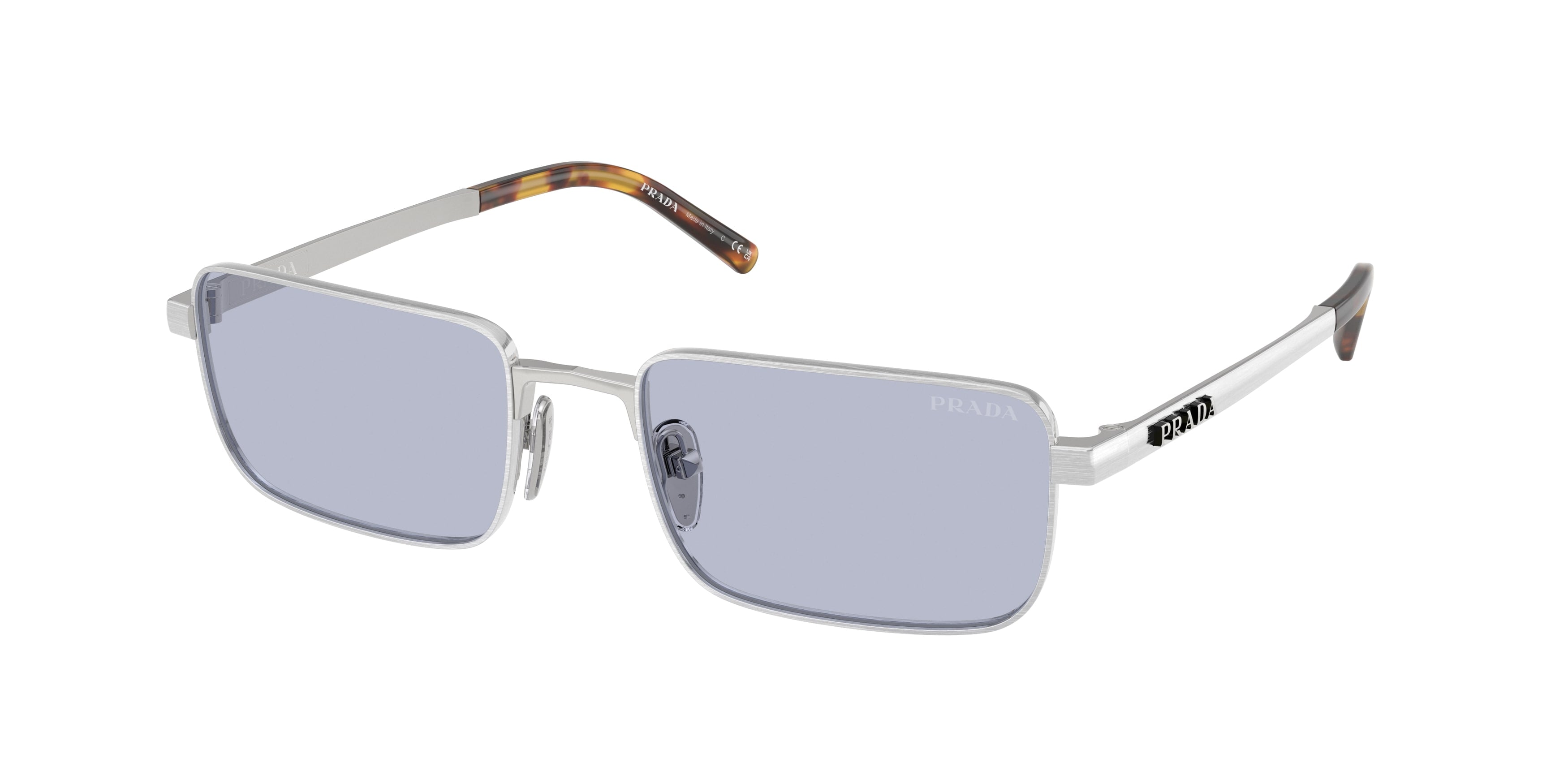 Prada Uomo Prada PR D54S 04K30X Occhiali da sole Metallo Argento Blu Squadrata Normale Prada Uomo Prada PR D54S 04K30X Occhiali da sole Metallo Argento Blu Squadrata Normale