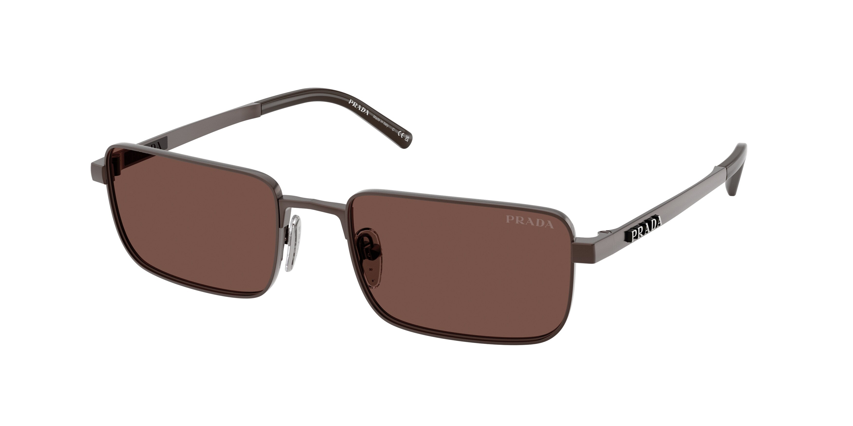 Prada Uomo Prada PR D54S 22J80T Occhiali da sole Metallo Marrone Marrone Squadrata Normale Prada Uomo Prada PR D54S 22J80T Occhiali da sole Metallo Marrone Marrone Squadrata Normale