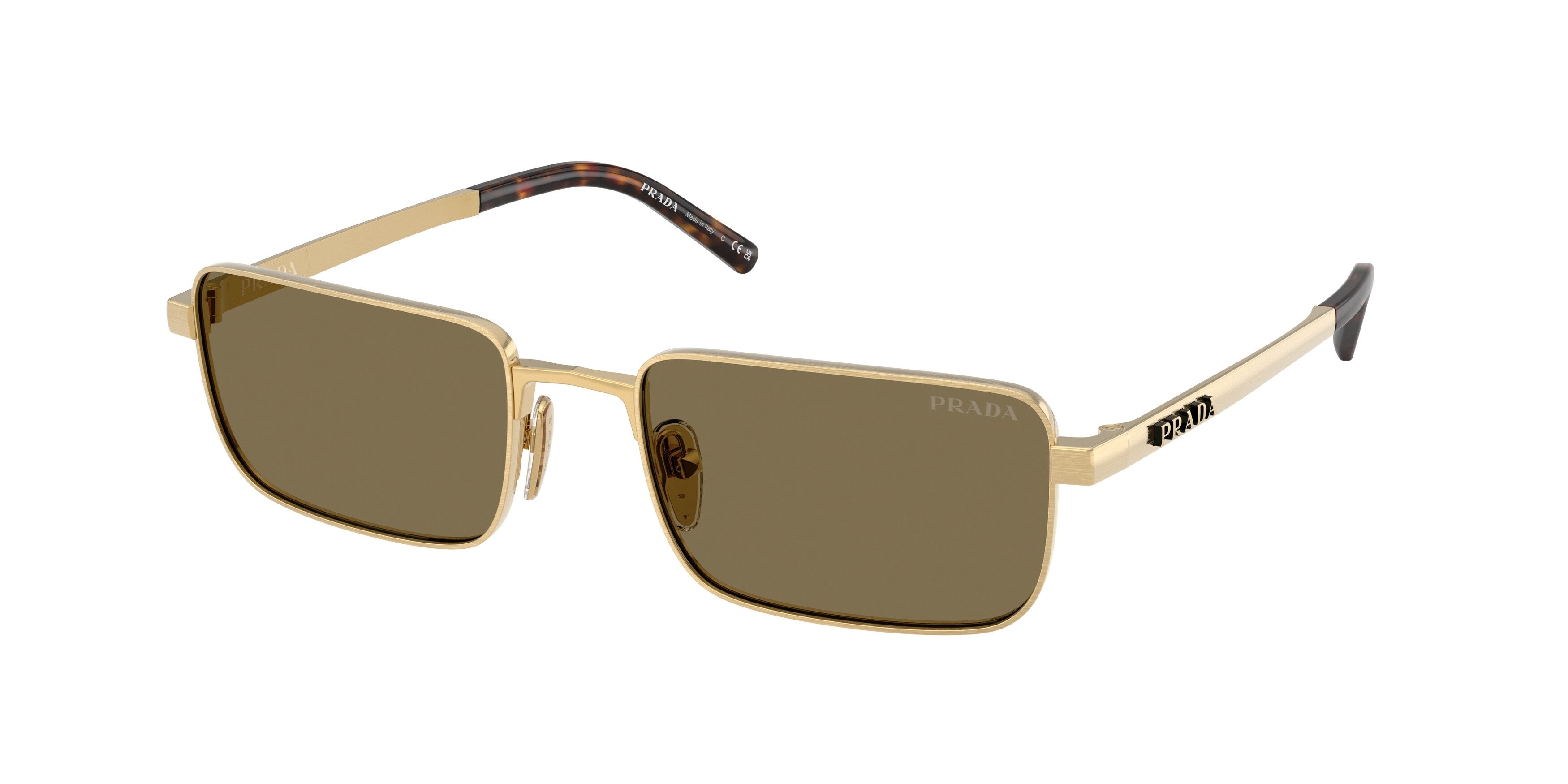 Prada Uomo Prada PR D54S 24J90F Occhiali da sole Metallo Oro Marrone Squadrata Normale Prada Uomo Prada PR D54S 24J90F Occhiali da sole Metallo Oro Marrone Squadrata Normale