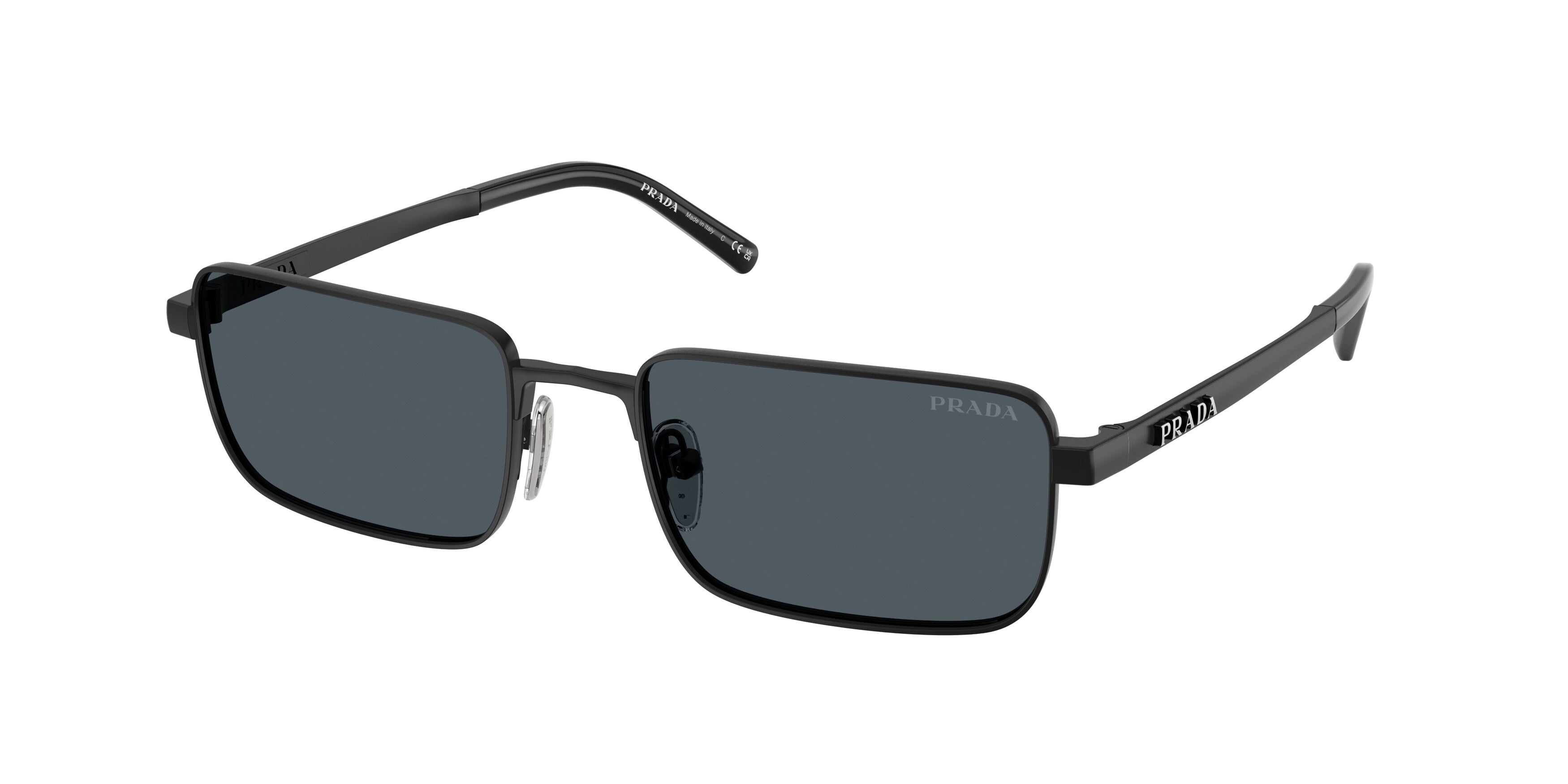 Prada Uomo Prada PR D54S 7AB70B Occhiali da sole Metallo Nero Grigio Squadrata Normale