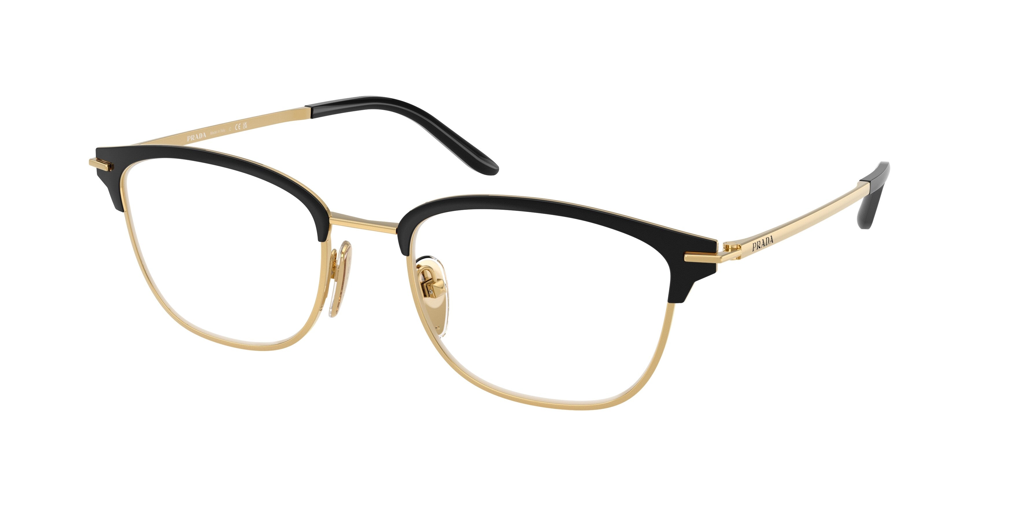 Prada Uomo Prada PR D54V KUI1O1 Montature da vista Metallo Nero Trasparente Squadrata Normale
