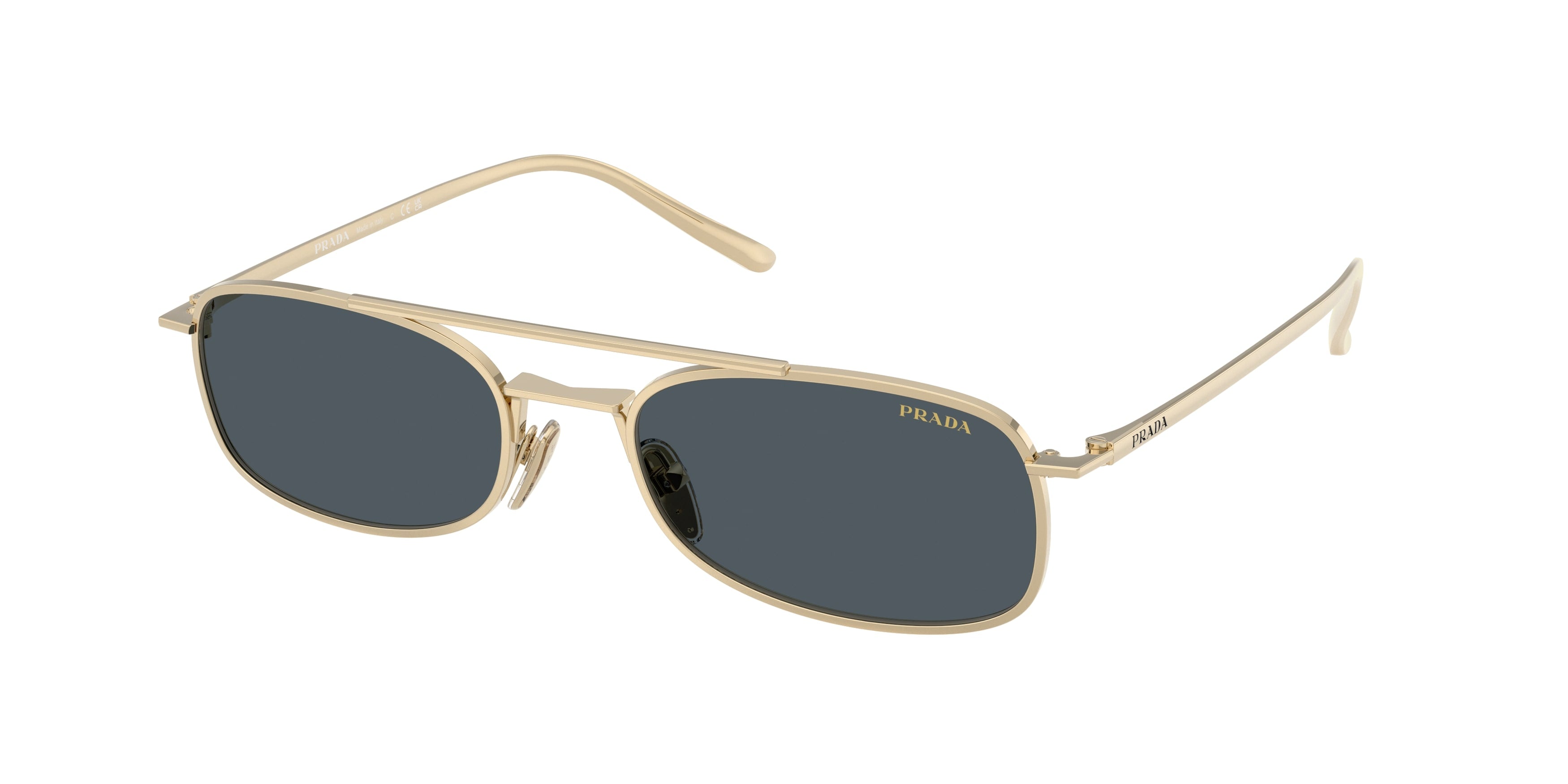 Prada Uomo Prada PR D59S ZVN70B Occhiali da sole Metallo Oro Grigio Pillow Normale Prada Uomo Prada PR D59S ZVN70B Occhiali da sole Metallo Oro Grigio Pillow Normale