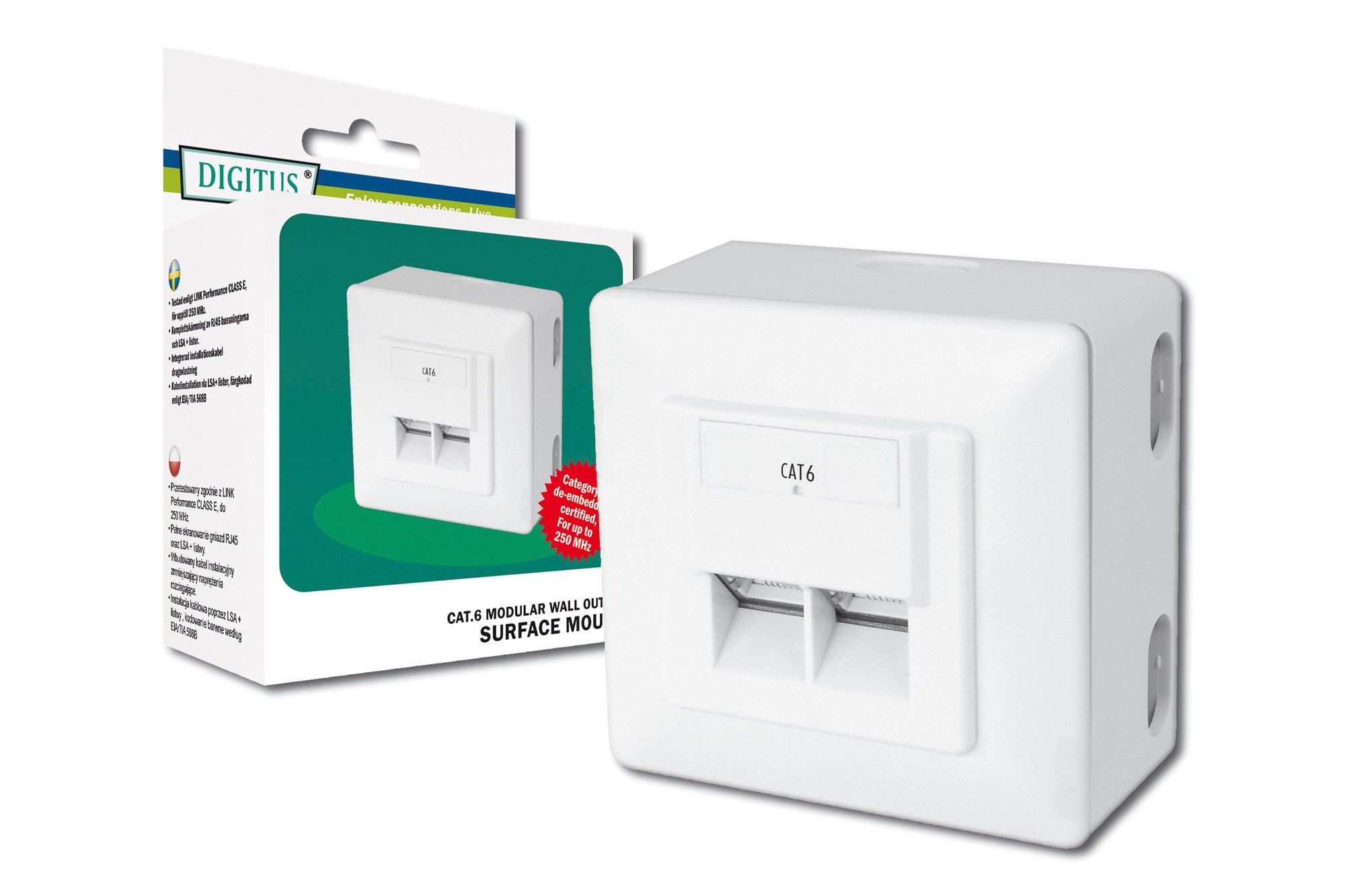 Presa A Muro Esterna Rj45 Cat. 6 Per Reti Presa A Muro Esterna Rj45 Cat. 6 Per Reti