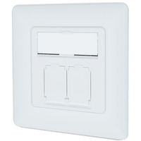 Presa dati CAT.6A, da incasso, schermata, 2x RJ-45 LSA, Scatola di giunzione