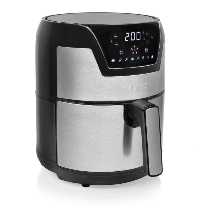 Princess 182026 friggitrice ad aria senza olio xxl capacita` 4,5 litri potenza 1500 watt 8 programmi display lcd scocca in acciaio inox