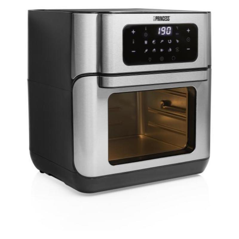 Princess 182065 friggitrice ad aria capacita` 10 litri potenza 1500 watt pannello di controllo digitale 3 ripiani scocca in acciaio inox