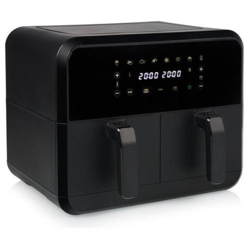 Princess 182068 double basket airfryer - friggitrice ad aria 8 l, 2400 w, 8 programmi preimpostati, display led, tecnologia a doppio cestello, nero