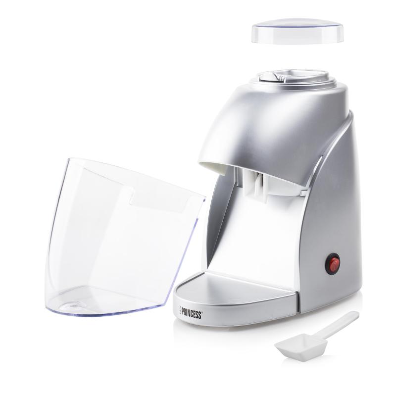 Princess 282984 - tritaghiaccio elettrico 55?w, capacita` contenitore 0,6?l, produzione 300?g-min, lame in acciaio inox, argento
