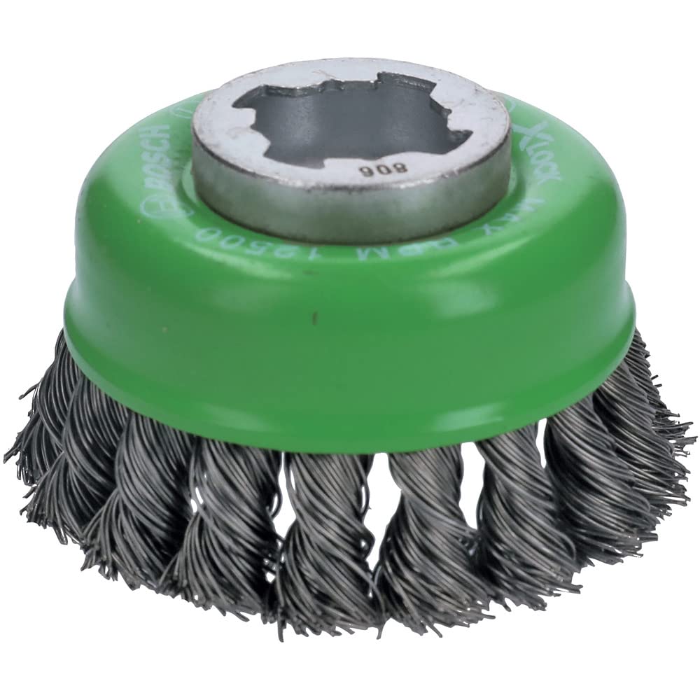 Professional 2608620729 Spazzola A Tazza Intrecciato Clean, Per Inox, X-lock, Ø 75 Mm, Inossidabile, Spessore Filo 0.5 Mm, Per Ø125 Mm - Bosch