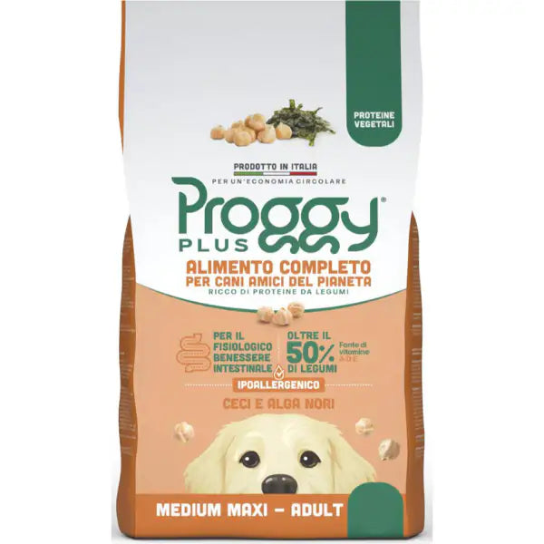 Proggy Plus Ipoallergenico Dog Adult Medium/Maxi Vegetal a base di Ceci 2,2 kg - Croccantini per cani - 1° ORDINE? scegli tra BZR5 - BZR20 + 200 pt fedeltà