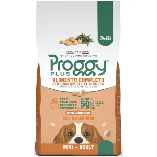Proggy Plus Ipoallergenico Dog Adult Mini Vegetal a base di Ceci 2,2 kg - Croccantini per cani - 1° ORDINE? scegli tra BZR5 - BZR20 + 200 pt fedeltà