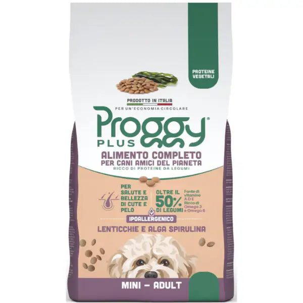 Proggy Plus Ipoallergenico Dog Adult Mini Vegetal a base di Lenticchie 2,2 kg - Croccantini per cani - 1° ORDINE? scegli tra BZR5 - BZR20 + 200 pt fedeltà