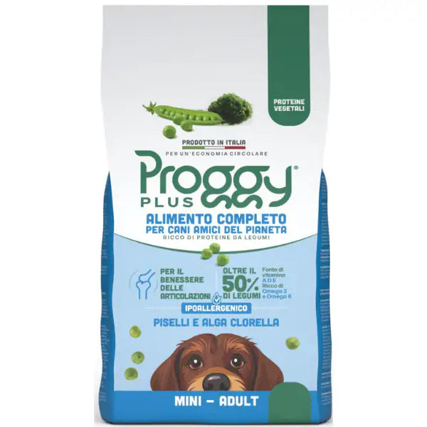Proggy Plus Ipoallergenico Dog Adult Mini Vegetal a base di Piselli 800 gr - Croccantini per cani - 1° ORDINE? scegli tra BZR5 - BZR20 + 200 pt fedeltà