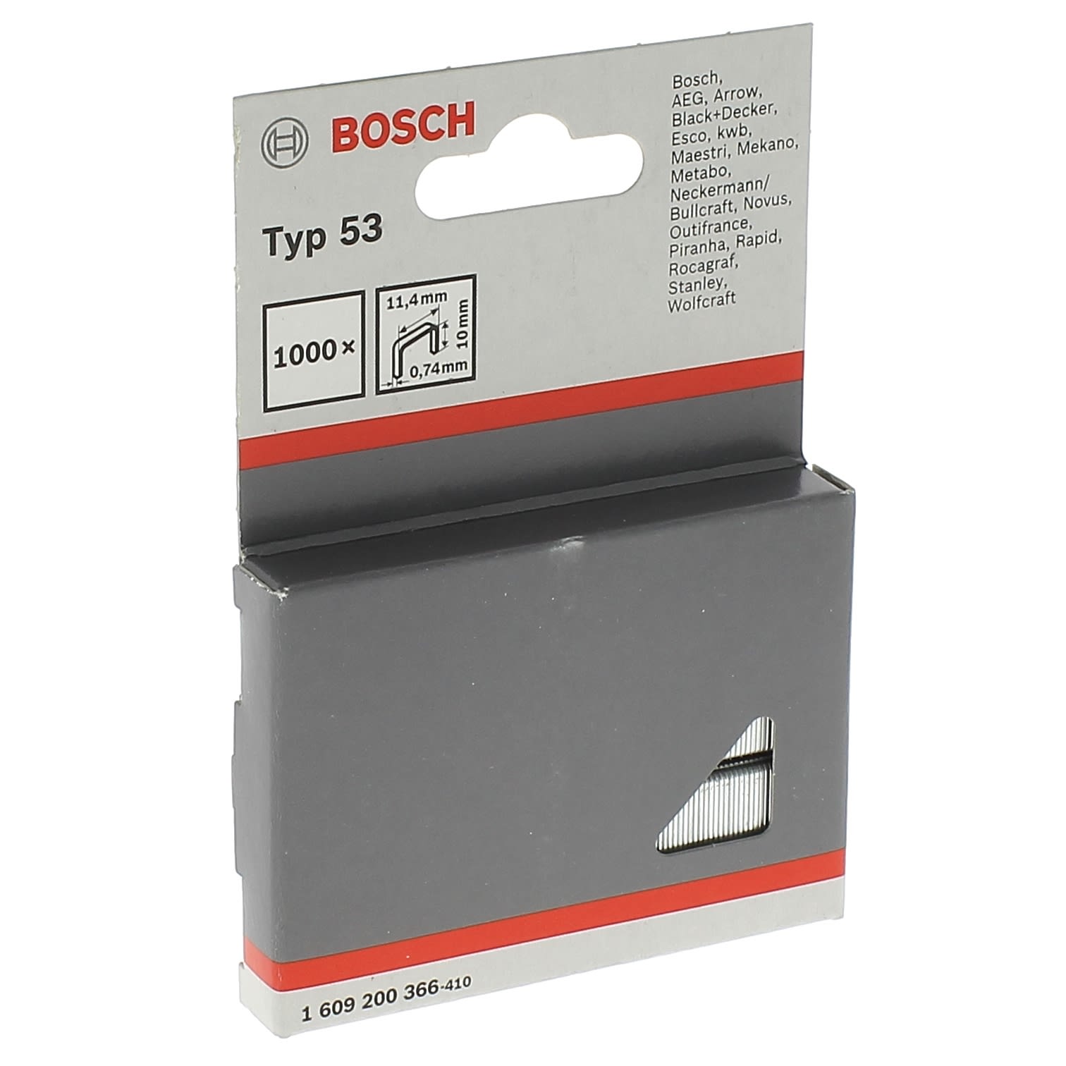 Punti Metallici 10x11,4 Mm Tipo 53 Per 1000 Per Cucitrice Bosch