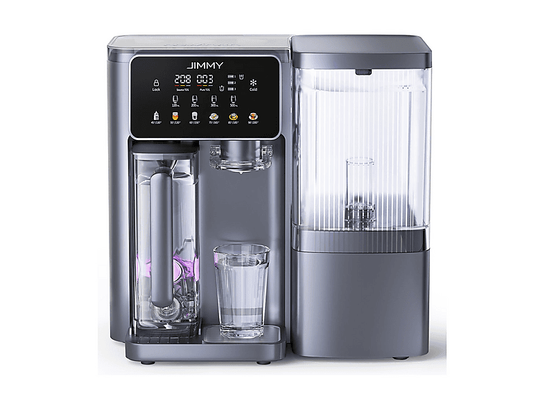 PURIFICATORE D'ACQUA DA BANCO JIMMY R9 PRO, Osmosi Inversa e sterilizzazione UV, 7 livelli di temperatura, Riscaldamento Istantaneo Regolabile, Display Smart Touch