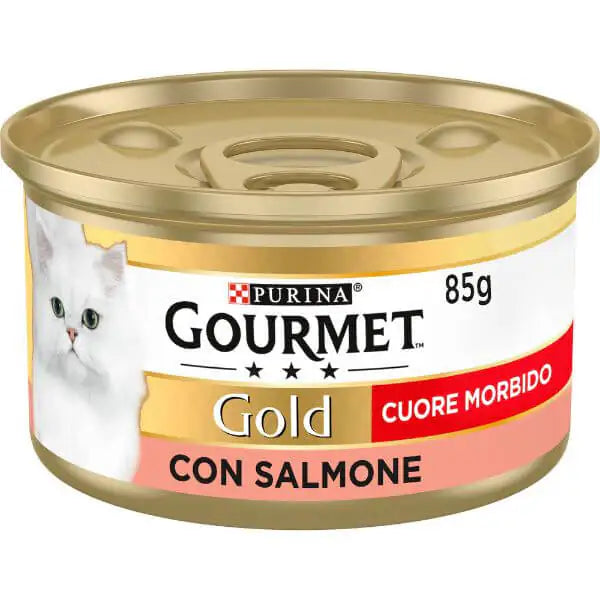 Purina Gourmet Gold Cuore Morbido Umido Gatto 85 gr Salmone - confezione da 24 pezzi - Cibo umido per gatti - 1° ORDINE? scegli tra BZR5 - BZR20 + 200 pt fedeltà