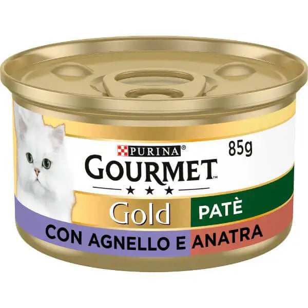 Purina Gourmet Gold Patè Umido Gatto 85 gr Agnello e Anatra - confezione da 24 pezzi - Cibo umido per gatti - 1° ORDINE? scegli tra BZR5 - BZR20 + 200 pt fedeltà