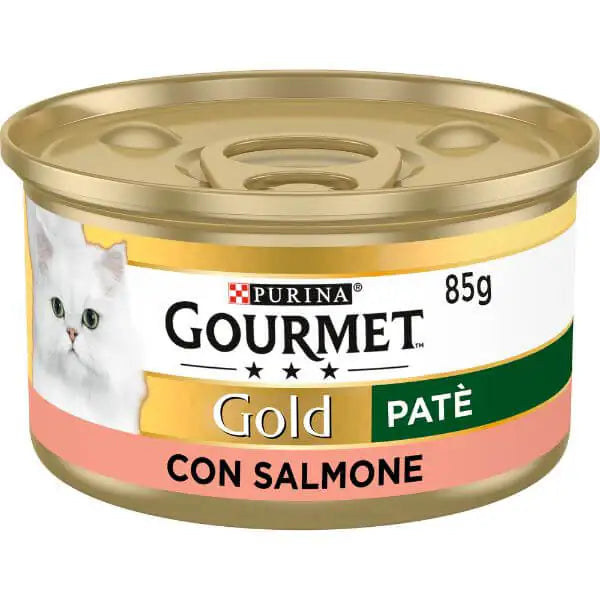 Purina Gourmet Gold Patè Umido Gatto 85 gr Salmone - confezione da 24 pezzi - Cibo umido per gatti - 1° ORDINE? scegli tra BZR5 - BZR20 + 200 pt fedeltà