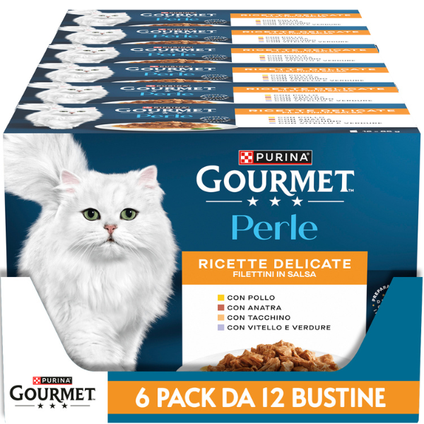 Purina Gourmet Perle selezionate Filettini in salsa multipack 12x85 gr Ricette Delicate - 1° ORDINE? scegli tra BZR5 - BZR20 + 200 pt fedeltà