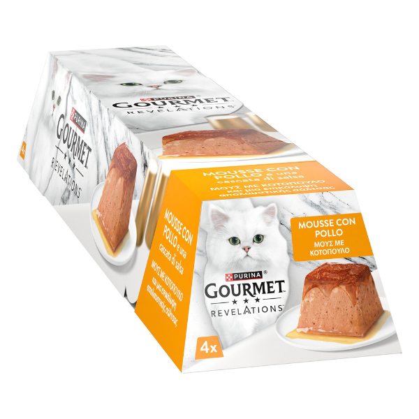 Purina Gourmet Revelations Mousse in salsa Multipack 4x57gr Pollo - 1° ORDINE? scegli tra BZR5 - BZR20 + 200 pt fedeltà