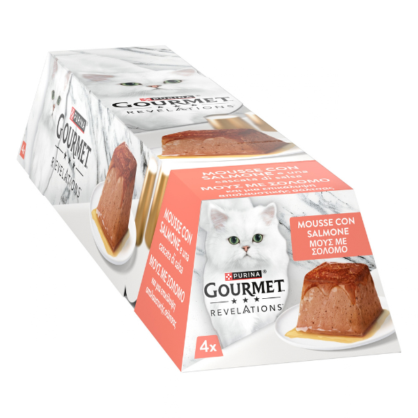 Purina Gourmet Revelations Mousse in salsa Multipack 4x57gr Salmone - 1° ORDINE? scegli tra BZR5 - BZR20 + 200 pt fedeltà