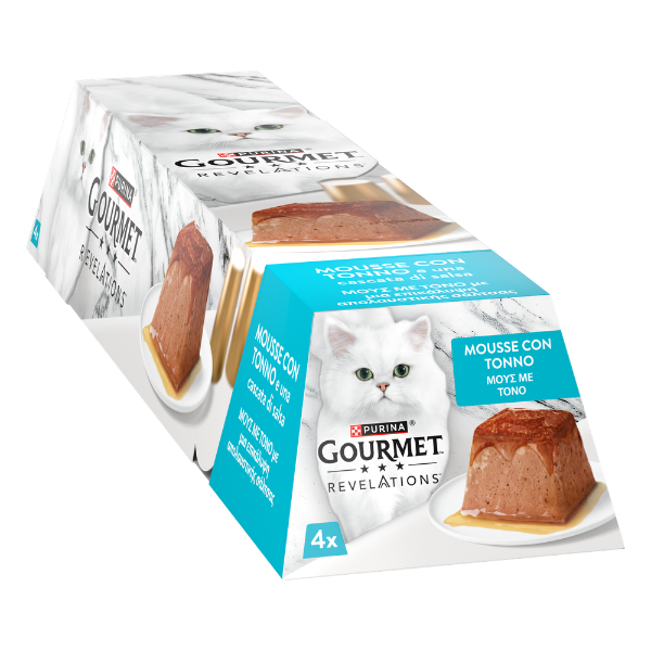 Purina Gourmet Revelations Mousse in salsa Multipack 4x57gr Tonno - 1° ORDINE? scegli tra BZR5 - BZR20 + 200 pt fedeltà