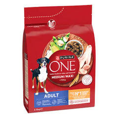 Purina One Dog Adult Medium/Maxi ricco di Pollo e riso 2,5 kg (scadenza: 30/03/2027) - Croccantini per cani - 1° ORDINE? scegli tra BZR5 - BZR20 + 200 pt fedeltà
