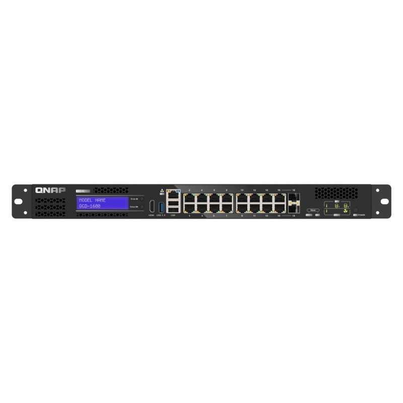 Qnap qgd-1600 gestito gigabit ethernet (10/100/1000) 1u nero, grigio