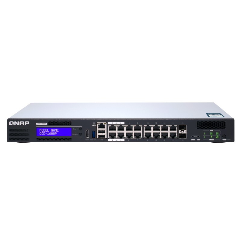 Qnap qgd-1600p gestito gigabit ethernet (10/100/1000) supporto power over ethernet (poe) 1u nero, grigio