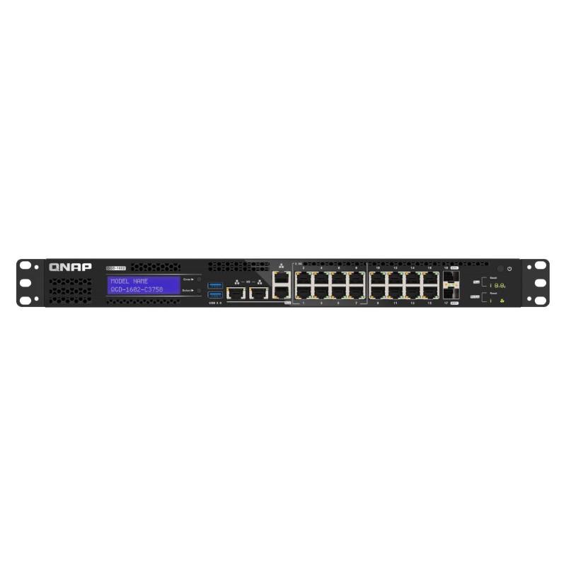 Qnap qgd-1602-c3758-16g switch di rete gestito l2 2.5g ethernet (100/1000/2500) nero, grigio
