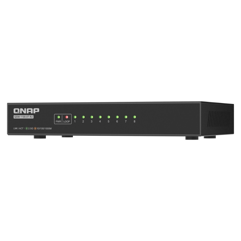 Qnap qsw-1108-8t-r2 switch di rete non gestito 2.5g ethernet (100/1000/2500) desktop nero