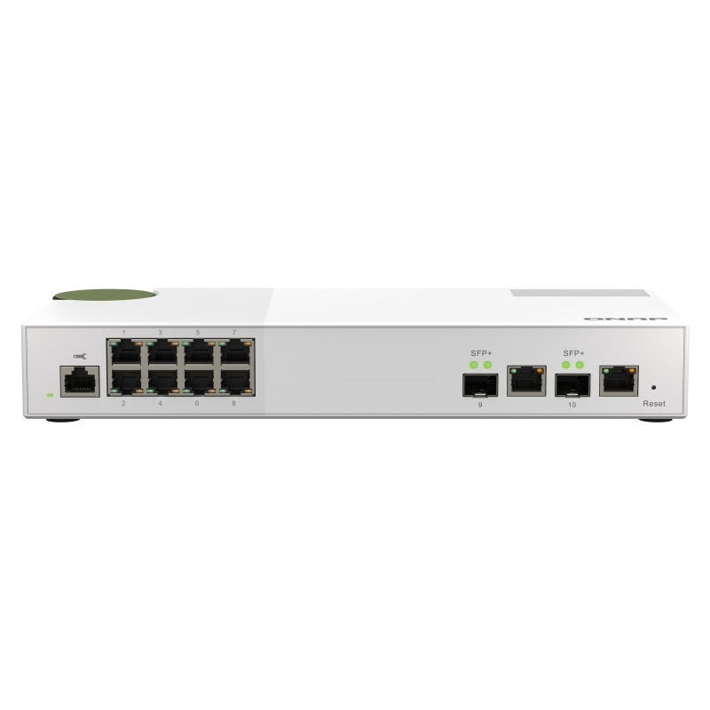Qnap qsw-m2108-2c switch di rete gestito l2 2.5g ethernet (100/1000/2500) grigio, bianco