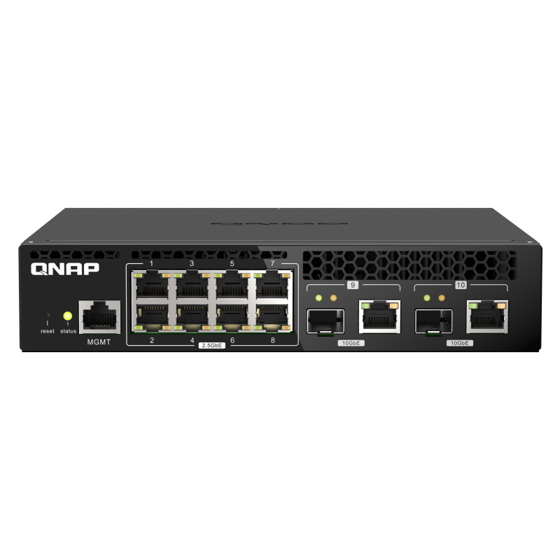 Qnap qsw-m2108r-2c switch di rete gestito l2 2.5g ethernet (100/1000/2500) supporto power over ethernet (poe) nero