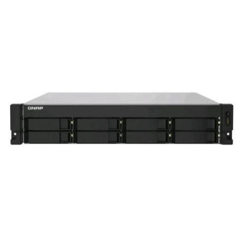 Qnap ts-832pxu nas chassis rack 2u annapurna labs al324 1.7ghz ram 4gb-8 bay hdd/ssd 2.5/3.5-2 slot sfp+ 2xrj-45 black