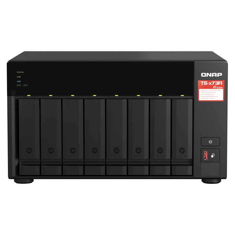 Qnap ts-873a nas tower collegamento ethernet lan nero v1500b