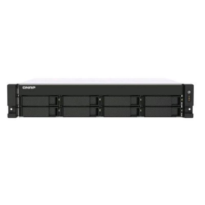Qnap ts-873au-rp nas chassis rack 2u amd v1500b 2.2ghz ram 4gb-8 bay hdd/ssd 2.5/3.5 black