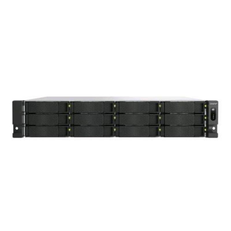 Qnap ts-h1277axu-rp nas chassis rack 2u amd ryzen 5 7000 5.1ghz ram 16gb 12 bay hdd/ssd sata ii/iii 2.5/3.5 2 slot sfp+ 6 porte lan rj-45 black